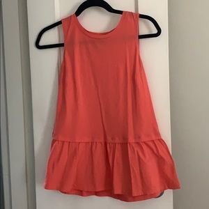 Coral Peplum Tank
